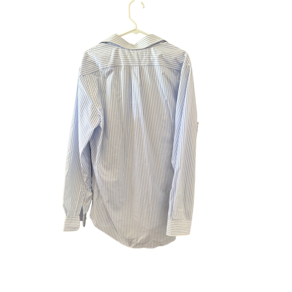 Lauren Ralph Lauren Mens Tall‎ Supima Cotton Striped Dress Shirt Blue 16.5 36/37 - Picture 7 of 7